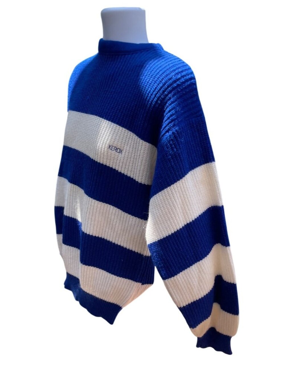 Striped Sweater Swingster Blue & White Size Small 100% Acrylic Men's USA Made